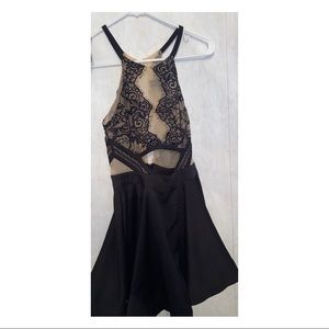 Black and cream lace top dress